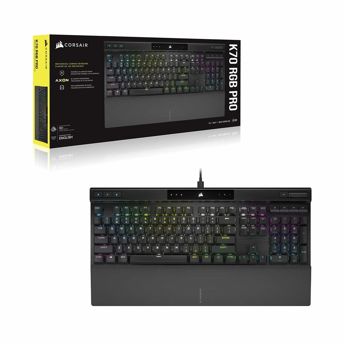 Gaming Keyboard Corsair K70 Black Spanish Qwerty-1