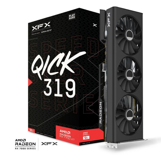 XFX Radeon RX 7700 XT 12GB SPEEDSTER QICK 319 Black videokártya (rx77tqickb9) (RX-77TQICKB9)-0