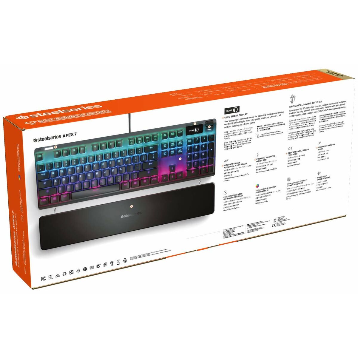 Gaming Keyboard SteelSeries APEX 7 QWERTY Black English EEUU-1