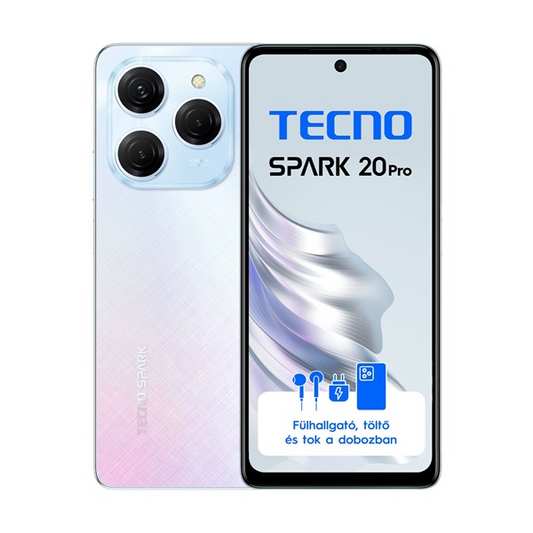 Tecno Spark 20 Pro 6,78" LTE 8/256GB DualSIM Frosty Ivory okostelefon (10049552)-0