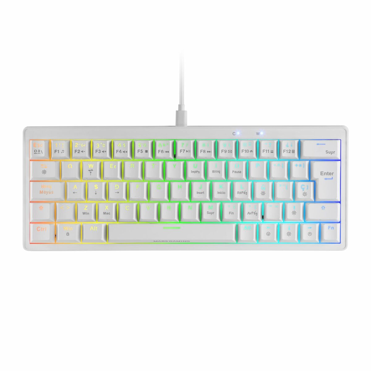 Gaming Keyboard Mars Gaming MKMINIPROWBES White Qwerty US-0