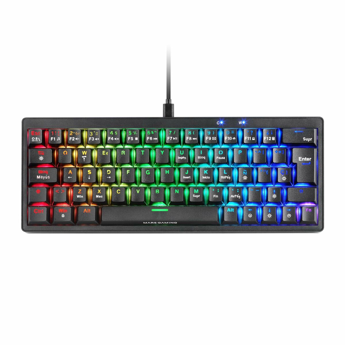 Gaming Keyboard Mars Gaming MKMINIPROYES Black Qwerty US-0