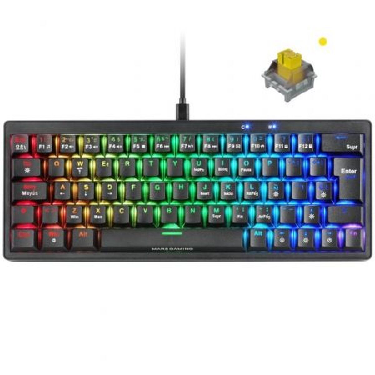 Gaming Keyboard Mars Gaming MKMINIPROYES Black Qwerty US-1