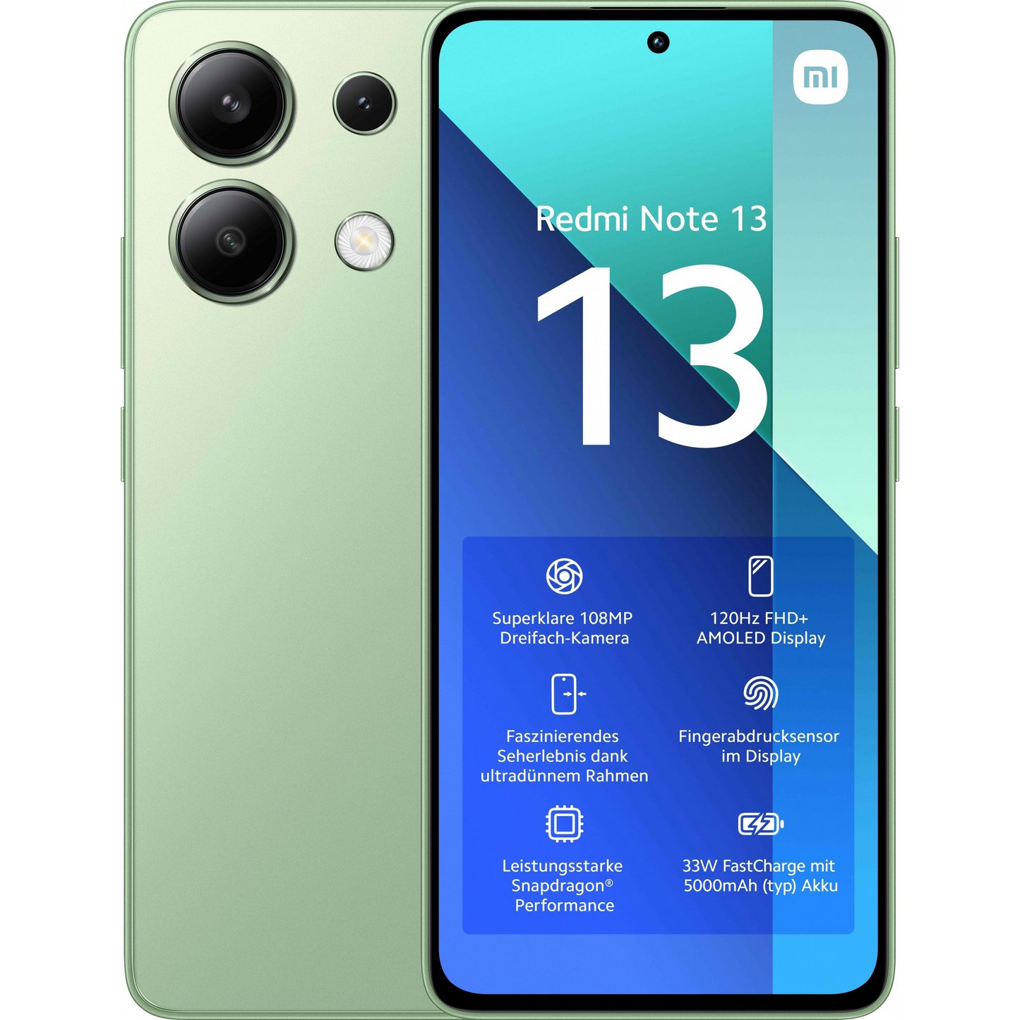 Xiaomi Redmi Note 13 6/128GB Dual SIM Okostelefon - Zöld (MZB0G66EU)-0