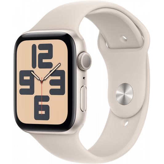 Apple Watch SE (2023) GPS 44mm csillagfény alumíniumtok, csillagfény szíj M/L (MRE53QF/A) (MRE53QF/A)-0