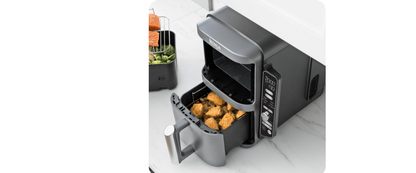 Airfryer Double Stack XL SL400, 2470W, 9.5L, 6 cooking functions, Ninja gray