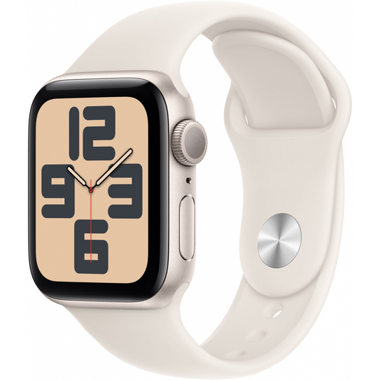 Apple Watch SE (2024) GPS 40mm csillagfény alumínimumtok, csillagfény sportszíj S/M (MXEF3QF/A) (MXEF3QF/A)-0